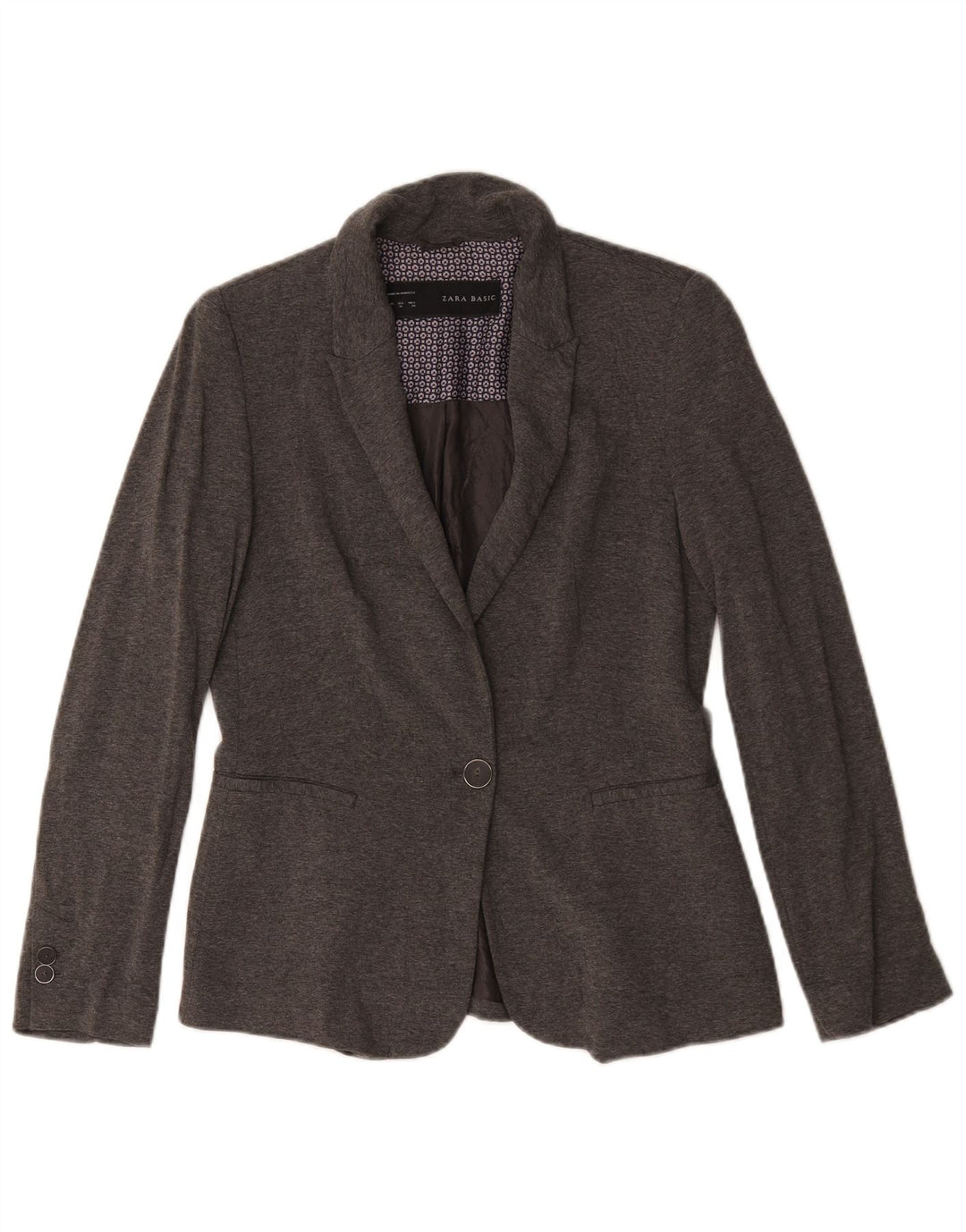 Sacou blazer pentru femei Zara, cu 1 nasture UK 14 Medium Gri Acetat