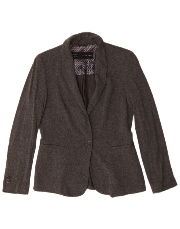 Sacou blazer pentru femei Zara, cu 1 nasture UK 14 Medium Gri Acetat