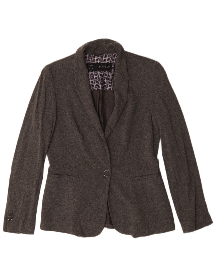 Sacou blazer pentru femei Zara, cu 1 nasture UK 14 Medium Gri Acetat