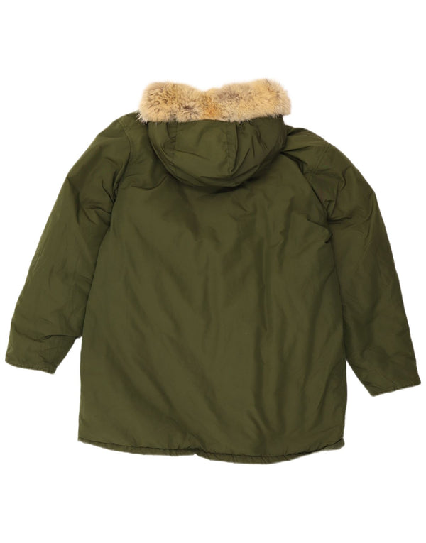 Jachetă căptușită cu glugă Woolrich pentru bărbați UK 40, mare, verde, bumbac