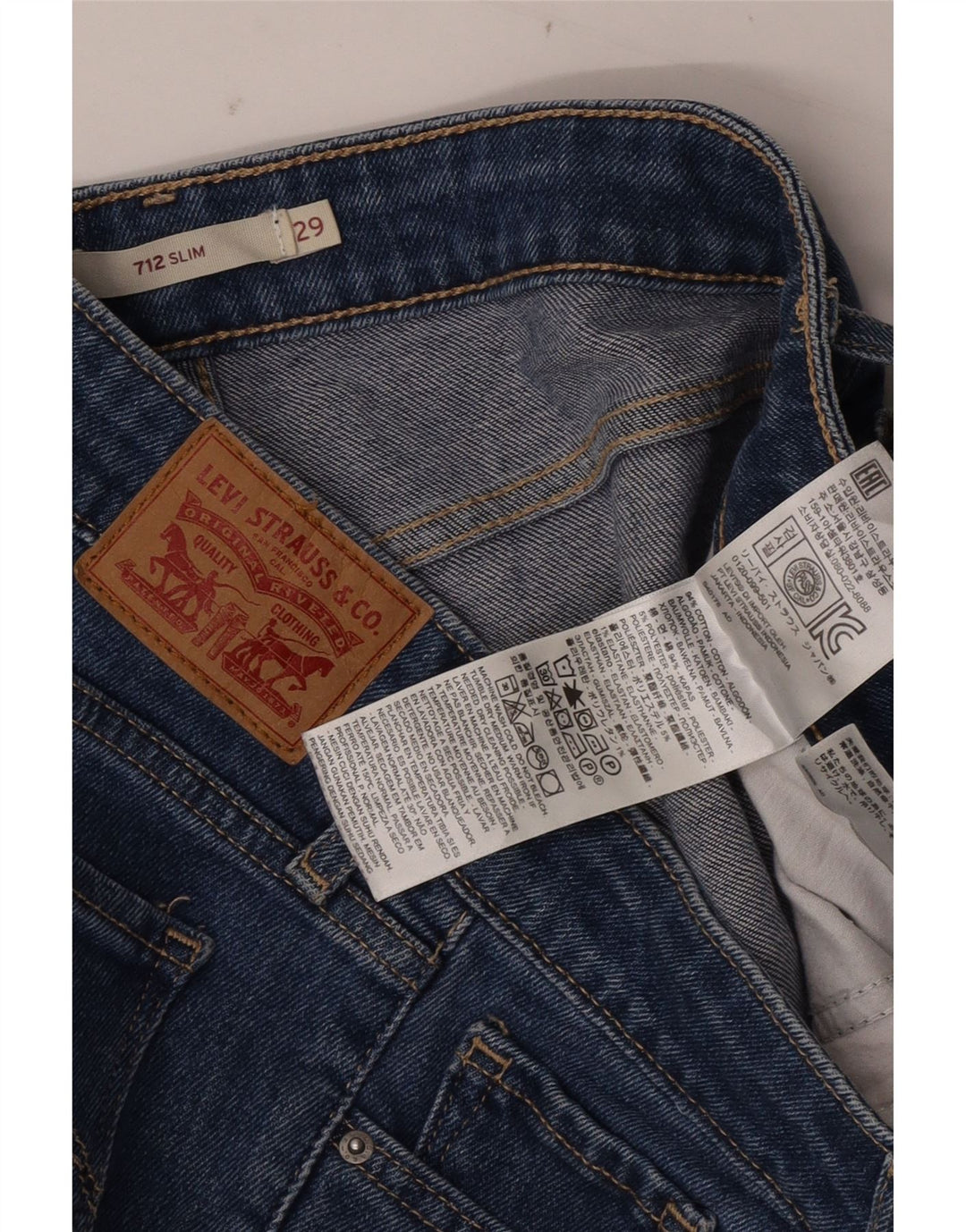 Blugi LEVI'S 712 Crop Slim W29 L24 Bumbac albastru