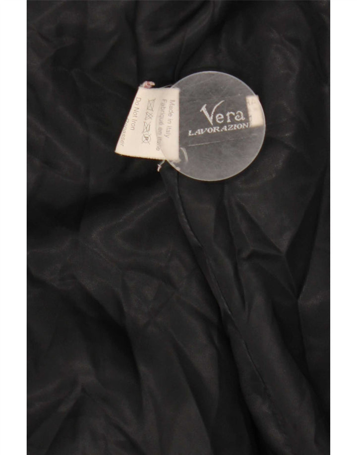 Palton din piele vintage pentru femei IT 44 Medium Black