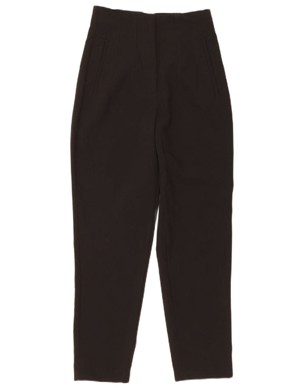 Pantaloni casual conici pentru femei cu talie înaltă Zara XS L24 L26 Poliester negru