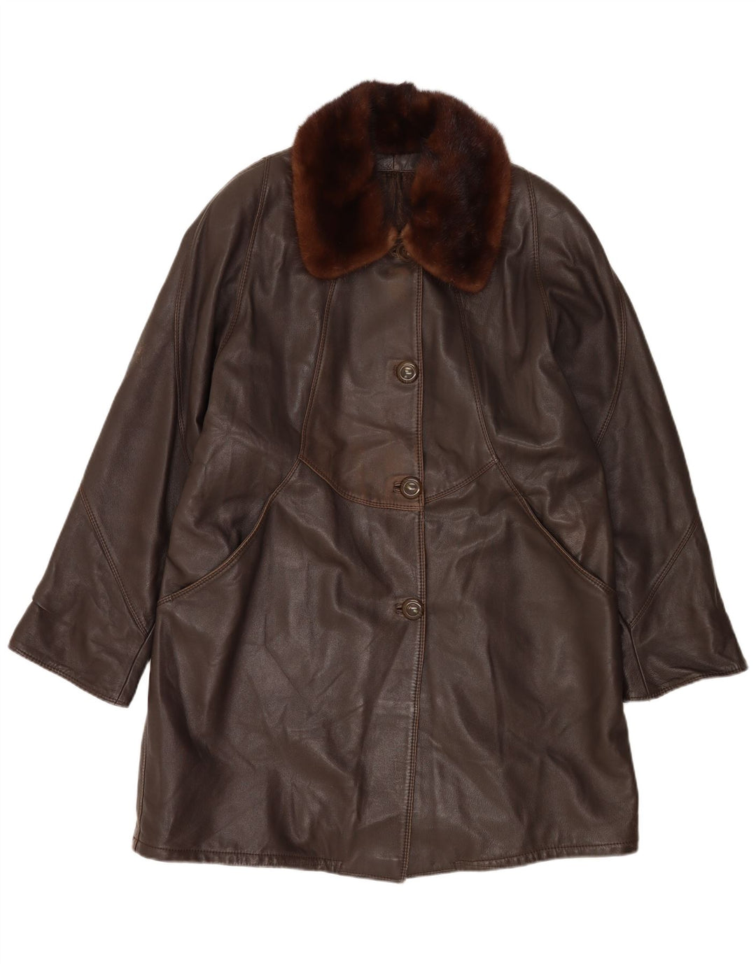 Pardesiu vintage pentru femei UK 18 XL maro