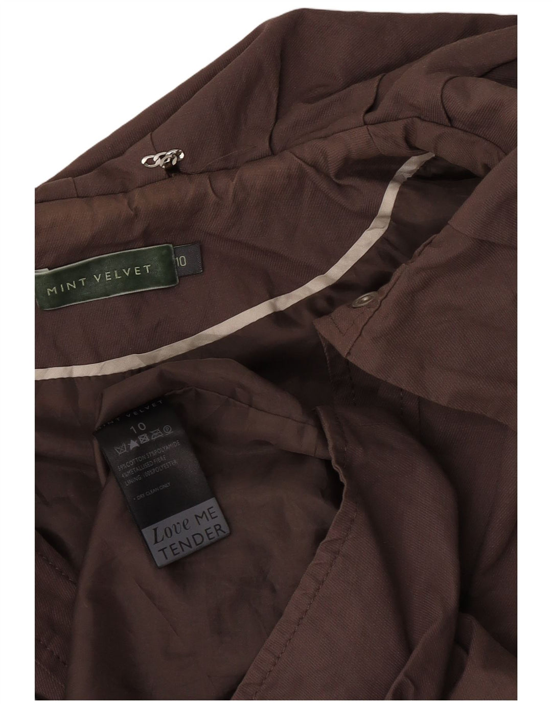 MINT VELVET Jachetă parka supradimensionată pentru femei UK 10 Bumbac maro mic