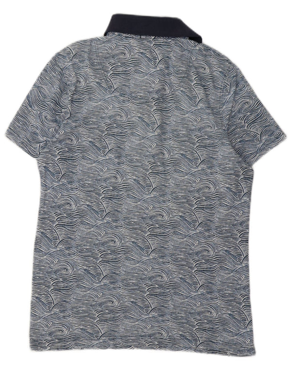 Tricou polo Abercrombie & Fitch pentru bărbați cu model abstract muscular, albastru mediu
