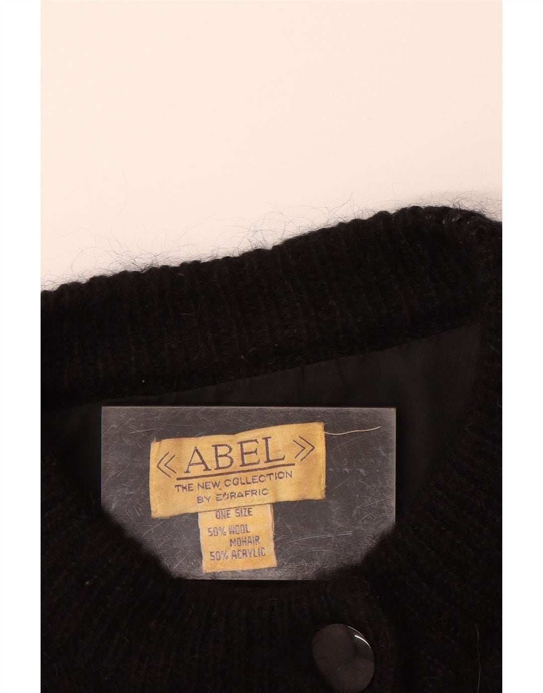 Pulover cardigan ABEL pentru femei, mărime unica, lână neagră cu flori