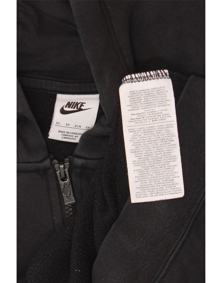 Pulover NIKE pentru femei, supradimensionat, cu fermoar, UK 6 XS, bumbac negru