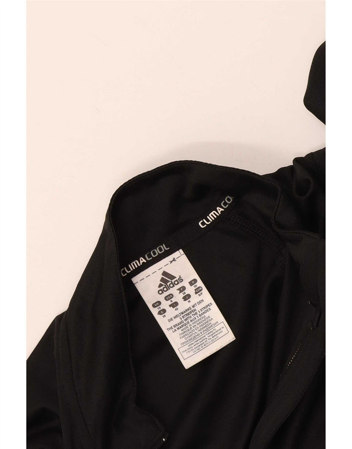Adidas pentru femei Climacool Zip Neck Pullover Trening Top UK 10 Small Black