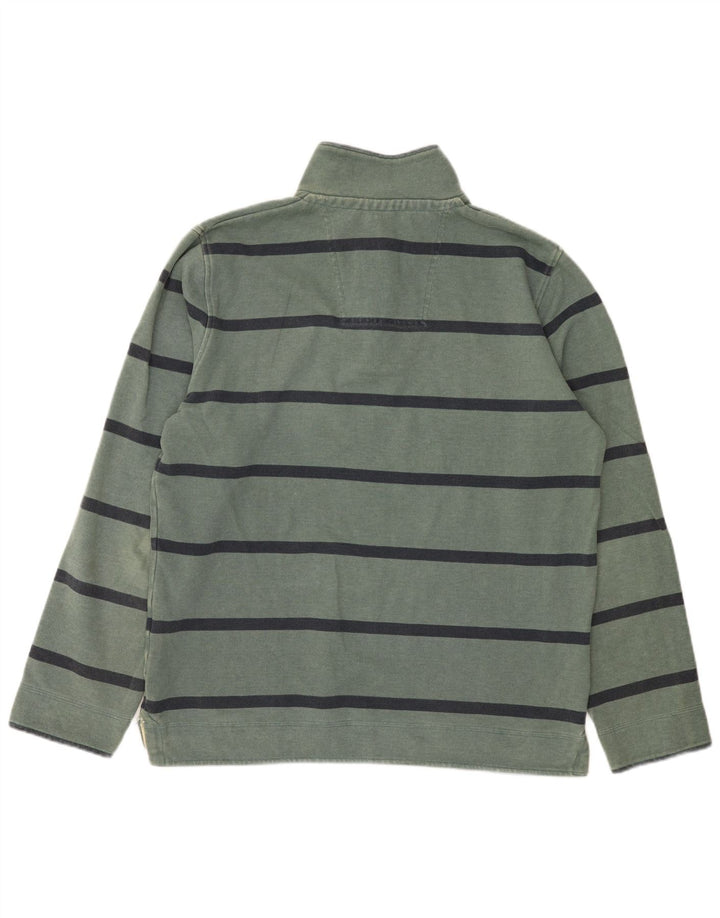 Hanorac pentru bărbați J. Crew, cu fermoar, cu gât, din bumbac verde mediu cu dungi