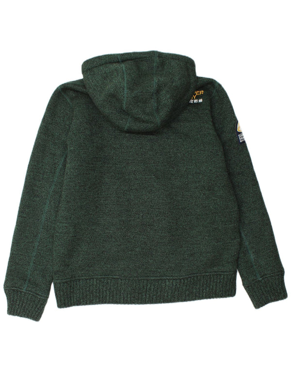 Pulover cardigan cu glugă Superdry pentru bărbați, 2XL, verde, acrilic