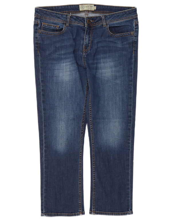 FAT FACE Blugi tăiați pentru femei UK 12 Medium L32 L24 Bumbac albastru