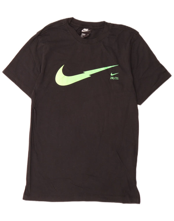Tricou grafic Nike pentru bărbați, cu tăiere standard, top mic, negru, bumbac