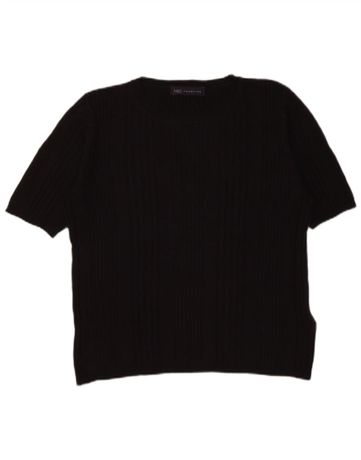 Pulover pentru femei Marks & Spencer cu decolteu triplu UK 12 Medium Negru