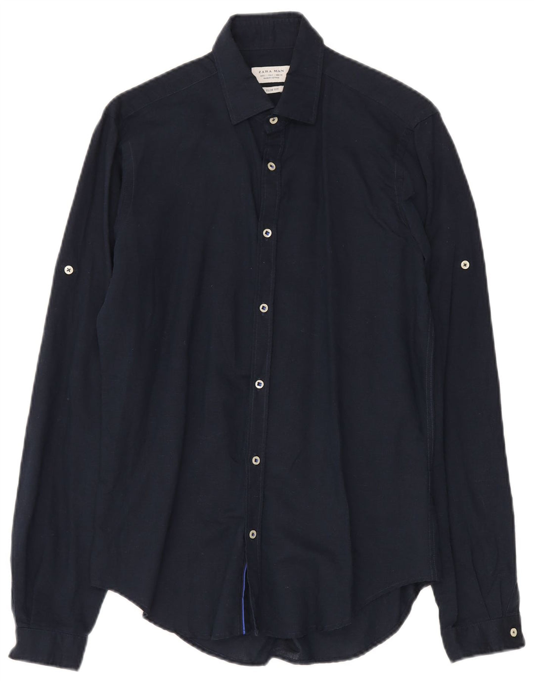 Cămașă Slim Fit Zara Bărbați Mic Bleumarin In