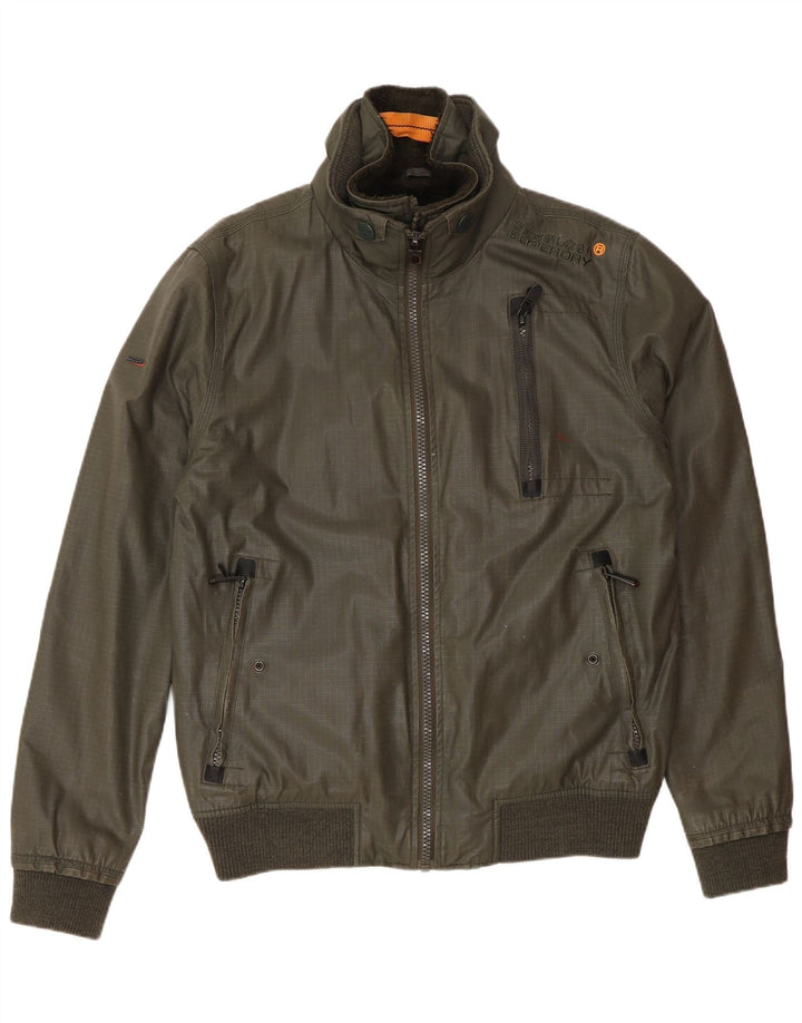 Jachetă Bomber Superdry pentru bărbați UK 40 mare, bumbac kaki