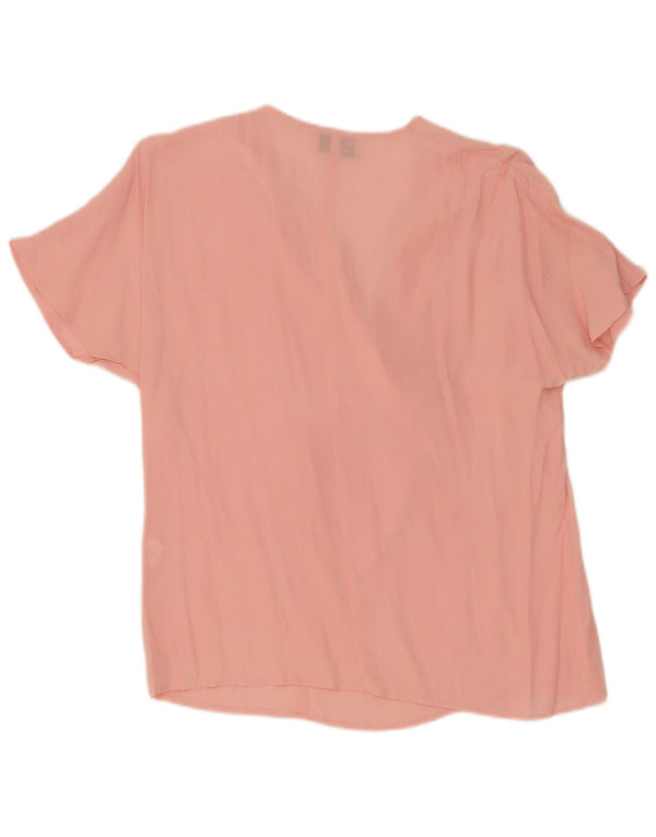 Vintage Womens Blouse Top IT 46 Large Pink Acetate