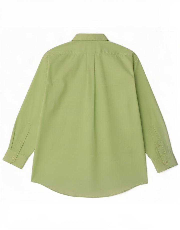Chaps Mens Regular Fit Shirt Size 16 1/2 Large Green Cotton