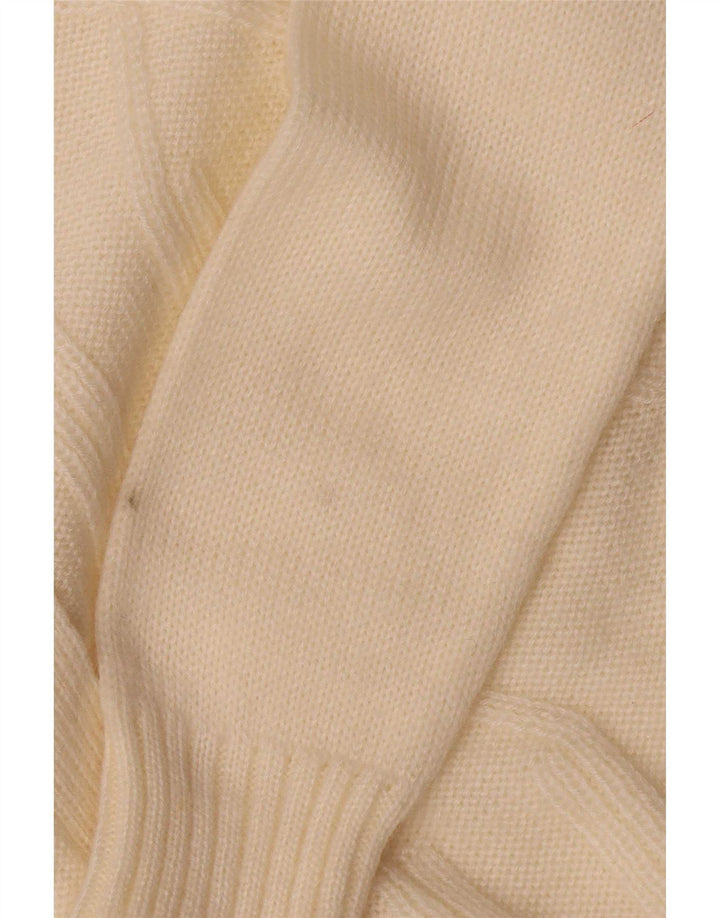 Pulover cardigan vintage pentru femei UK 14 Medium Off White
