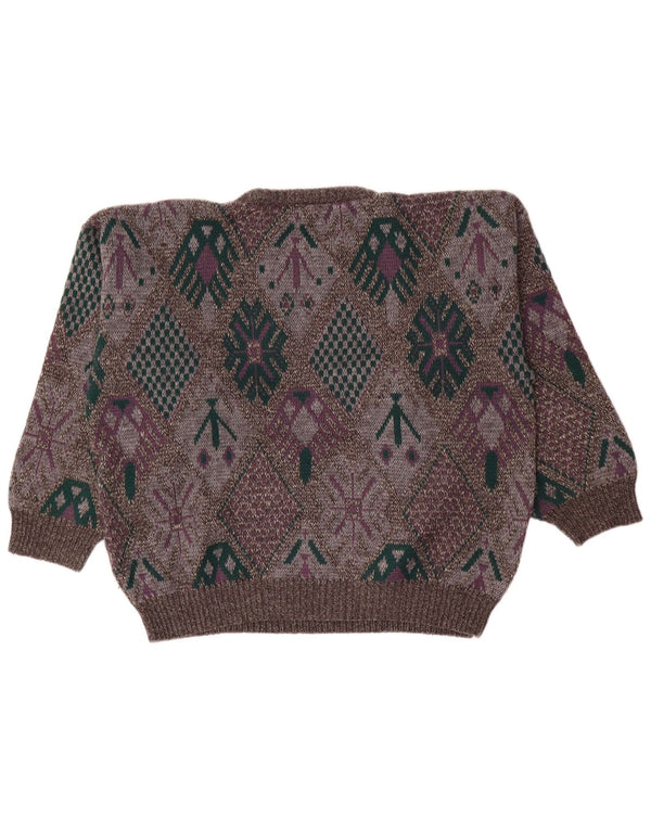 Pulover pentru bărbați Avanti cu gât roșu IT 56/58 XL Lână geometrică gri