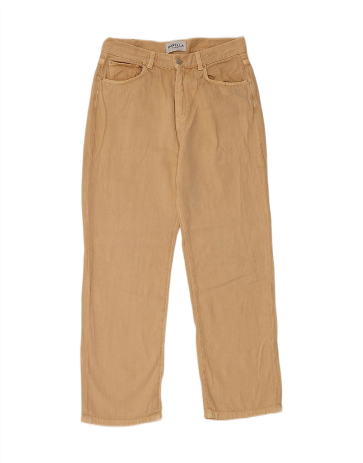 Blugi conici pentru femei Mom Marella W28 L26 Bej
