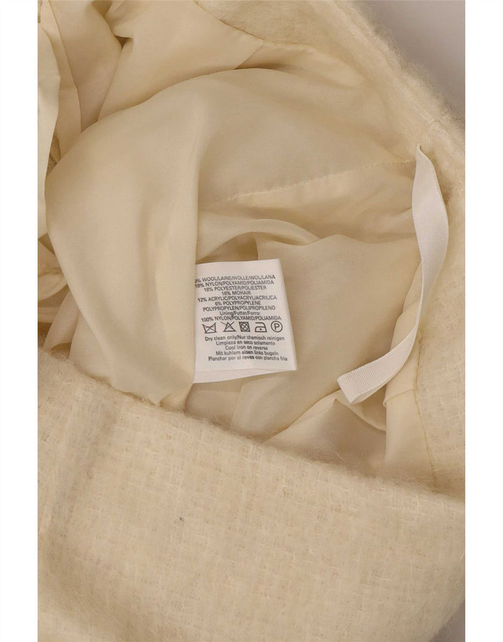 Fusta mini tricotată pentru femei Topshop UK 12 Medium W28 Lână bej