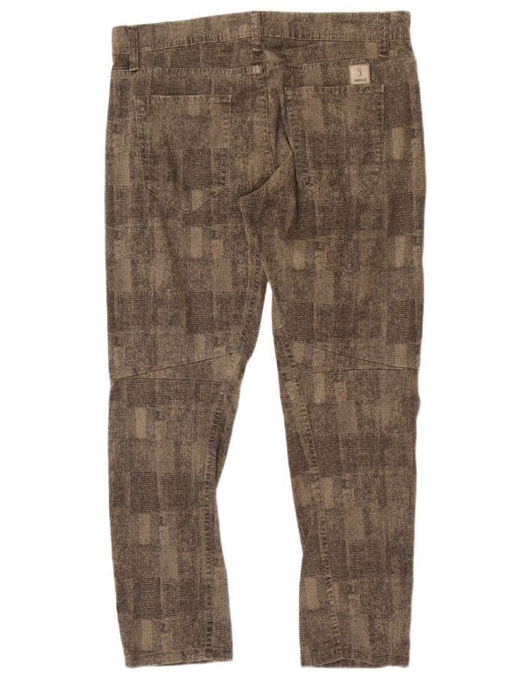 Pantaloni casual slim pentru bărbați vintage IT 48 Medium L34 L27 Gri Geometric
