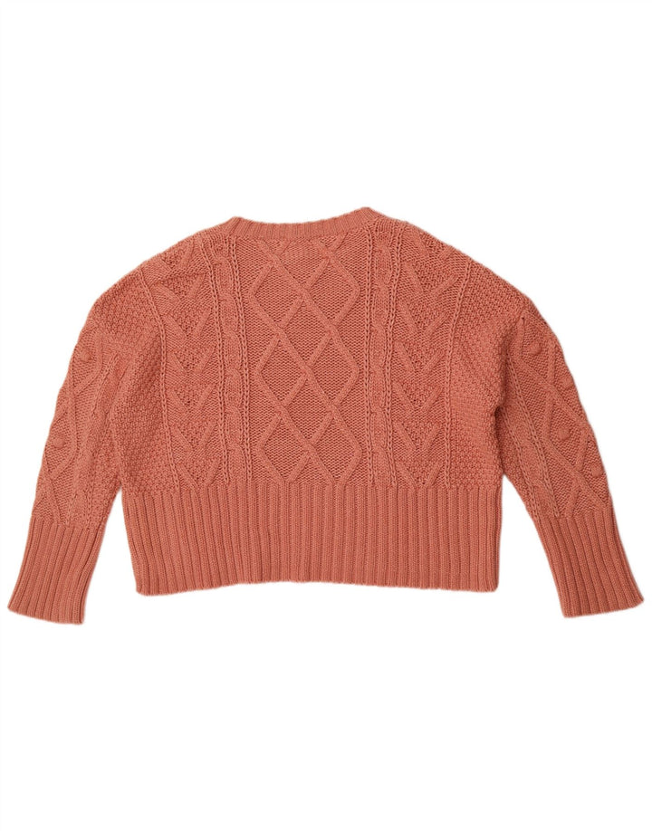 Pulover supradimensionat pentru femei Zara, cu gât de barcă, UK 14, bumbac roz mediu