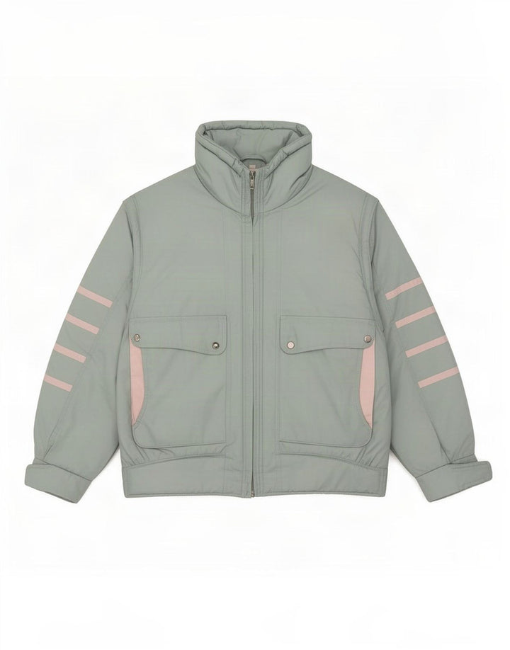 Jachetă de schi supradimensionată pentru femei Vintage EU 40 Medium Green Colorblock
