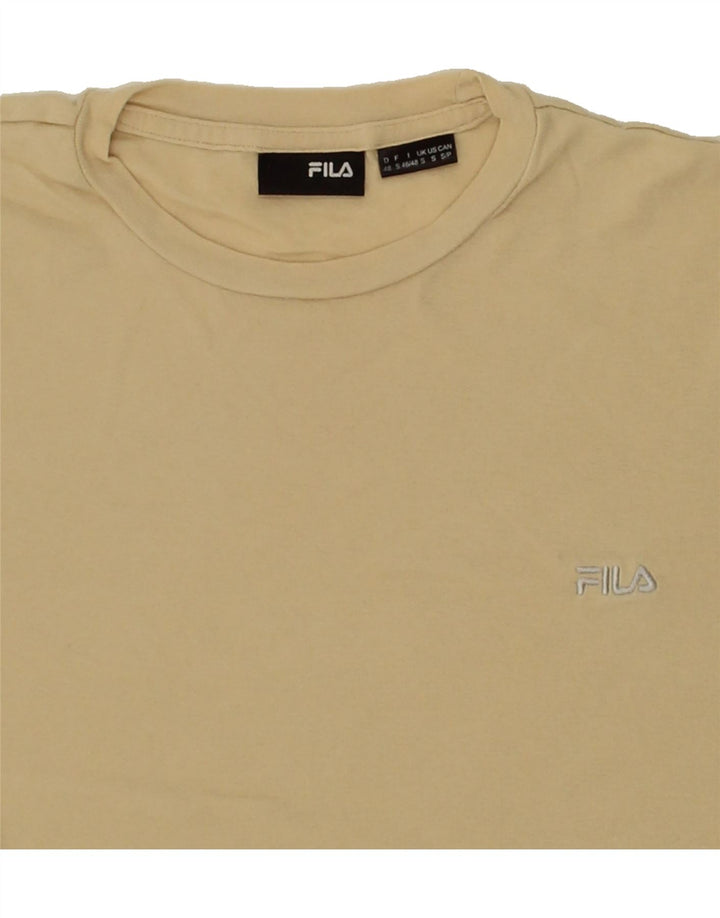 FILA Mens T-Shirt Top Small Beige Cotton Vintage Fila and Second-Hand Fila from Messina Hembry 