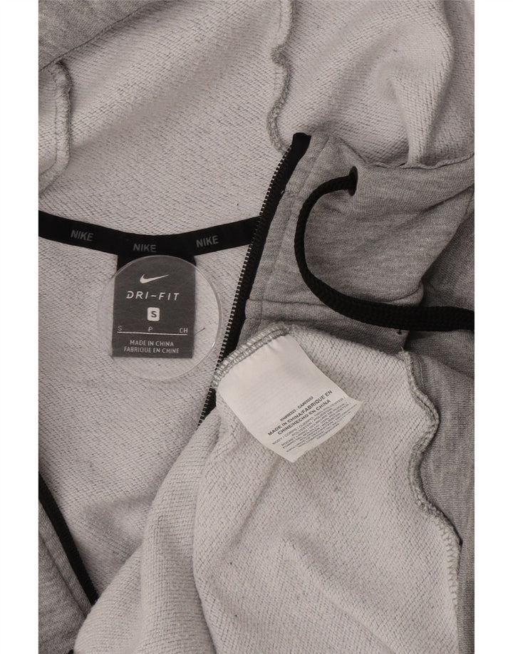 Pulover Nike pentru bărbați Dri Fit, cu fermoar, din poliester cu pături mici, gri