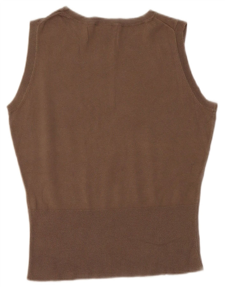 Gap Womens Vest Tank Top UK 12 Medium Brown Bumbac