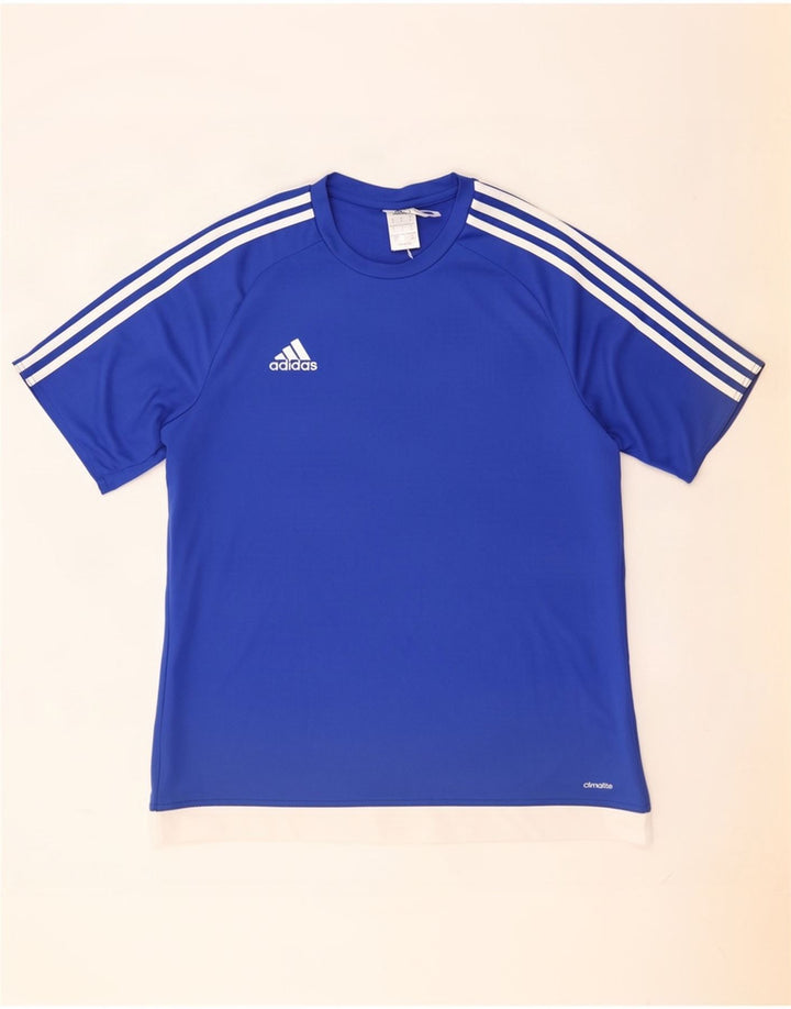 Tricou Adidas Climalite pentru bărbați Top mare albastru Colorblock