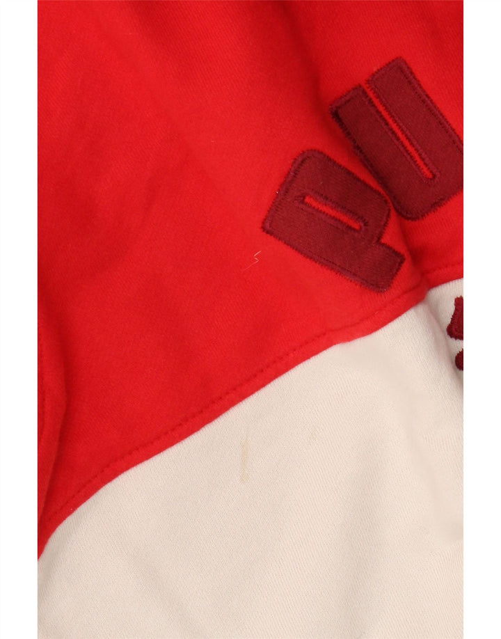 Pulover Puma Graphic Zip pentru bărbați, bumbac color bloc, roșu mediu