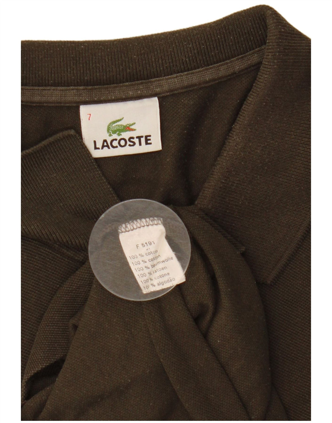Tricou polo pentru bărbați LACOSTE Mărimea 7 2XL Bumbac kaki