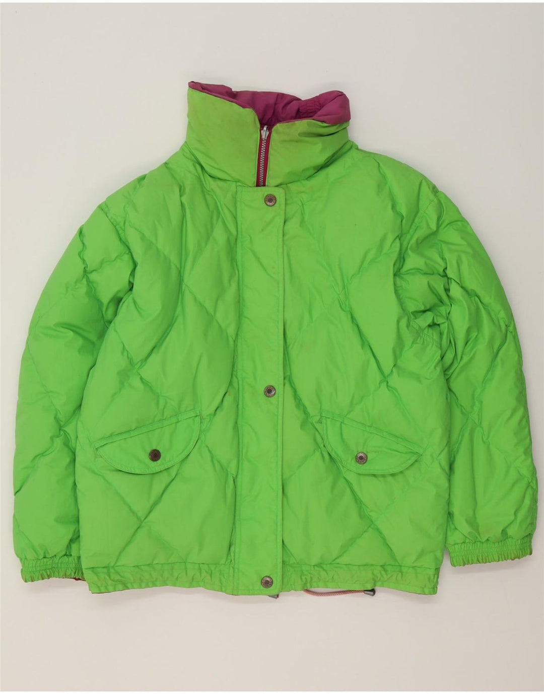 Jachetă căptușită reversibilă vintage pentru femei UK 14 mare, mov, bumbac