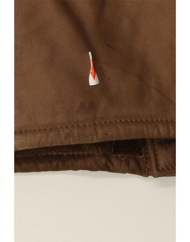 Pardesiu din shearling vintage pentru bărbați UK 38 maro mediu