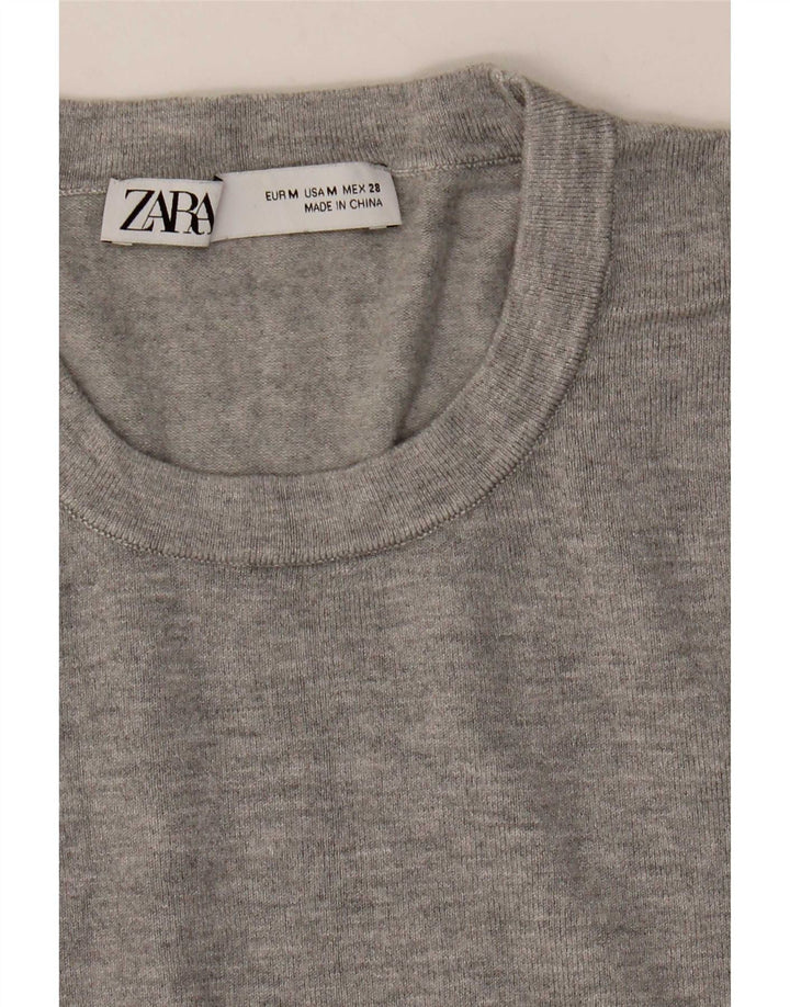 Pulover pentru damă Zara, cu gâtul turn, UK 12, gri mediu