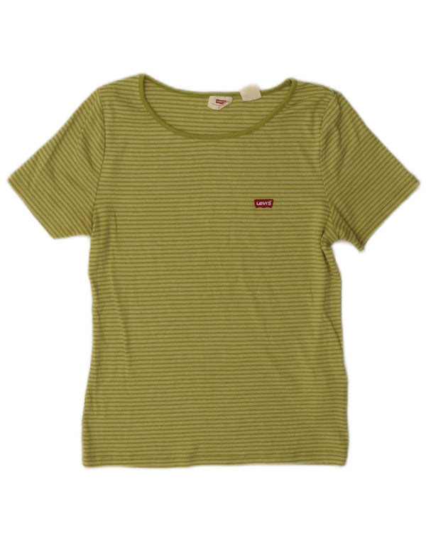 Tricou pentru femei Levi's Top UK 14 Medium Green Pinstripe Bumbac