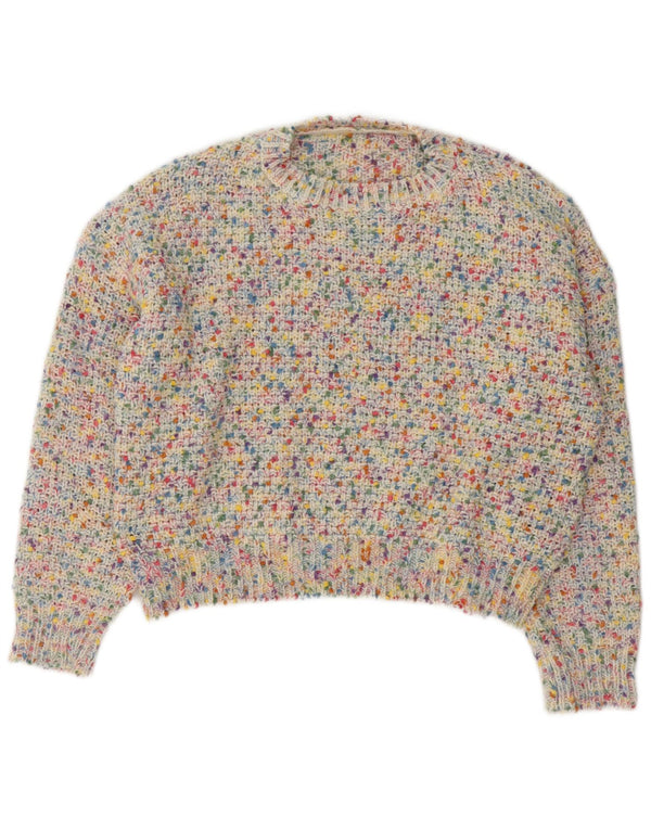 Dazy Pulover Crop Crew Deck pentru femei UK 14 Medium Multicolor