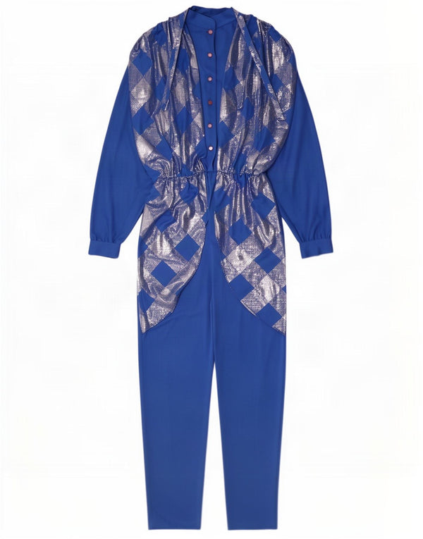 Anna Lugli Womens Jumpsuit IT 42 Medium Blue Geometric Polyester