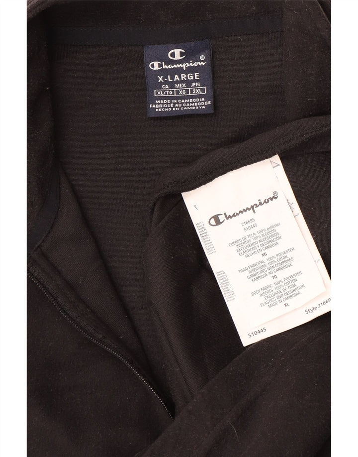 Pulover din lână pentru bărbați CHAMPION, cu fermoar, XL, poliester negru