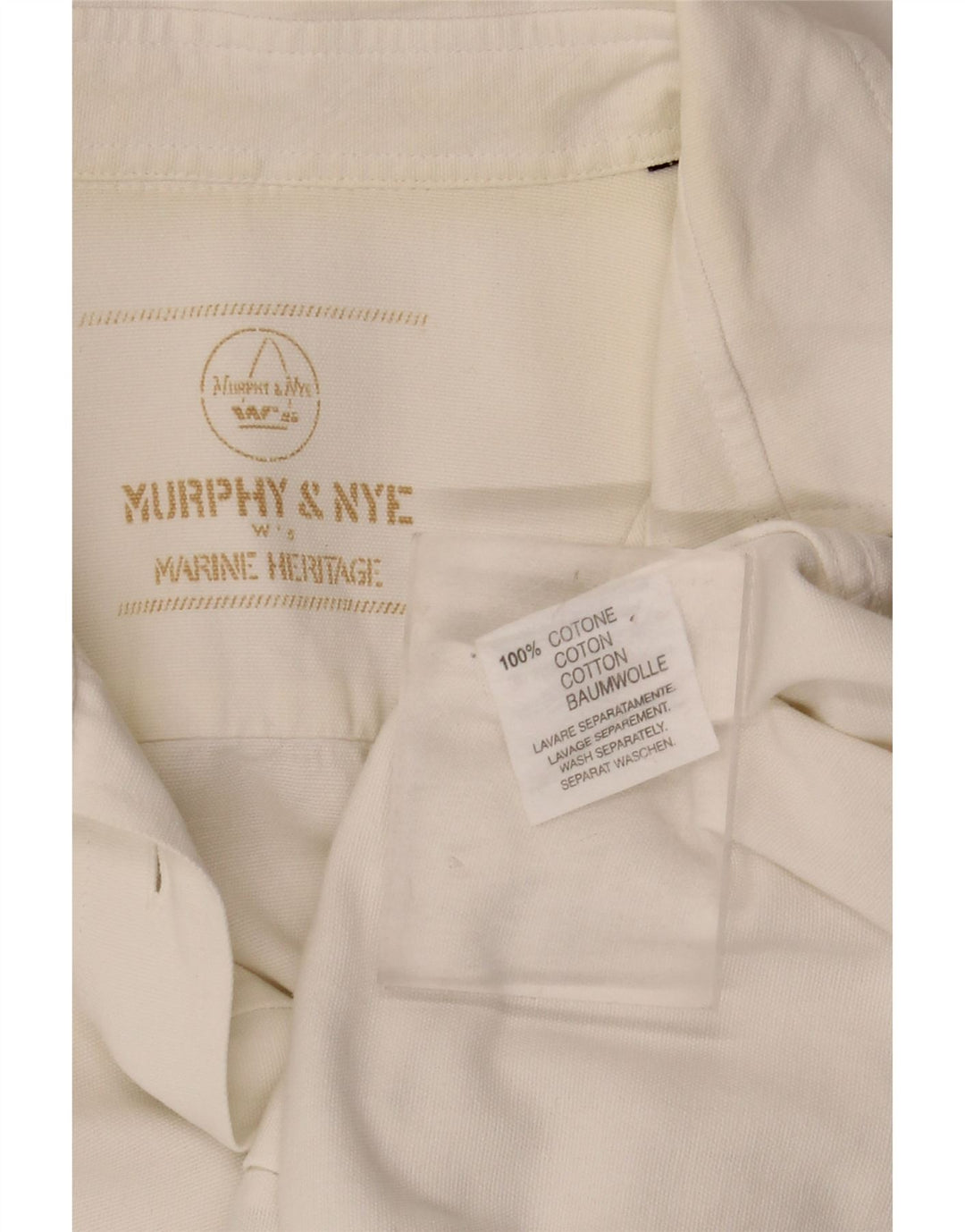 MURPHY & NYE Cămașă cu mânecă scurtă Marine Heritage pentru femei UK 14 Medium White