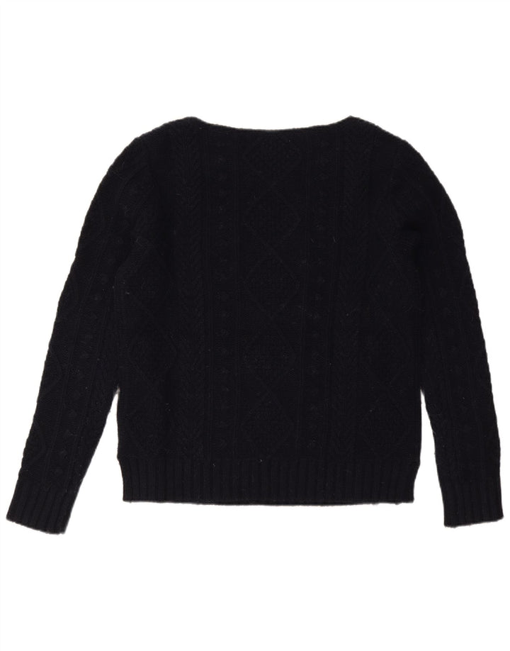 JACK WILLS Pulover supradimensionat pentru femei cu gât de barcă UK 10 Mic Bleumarin