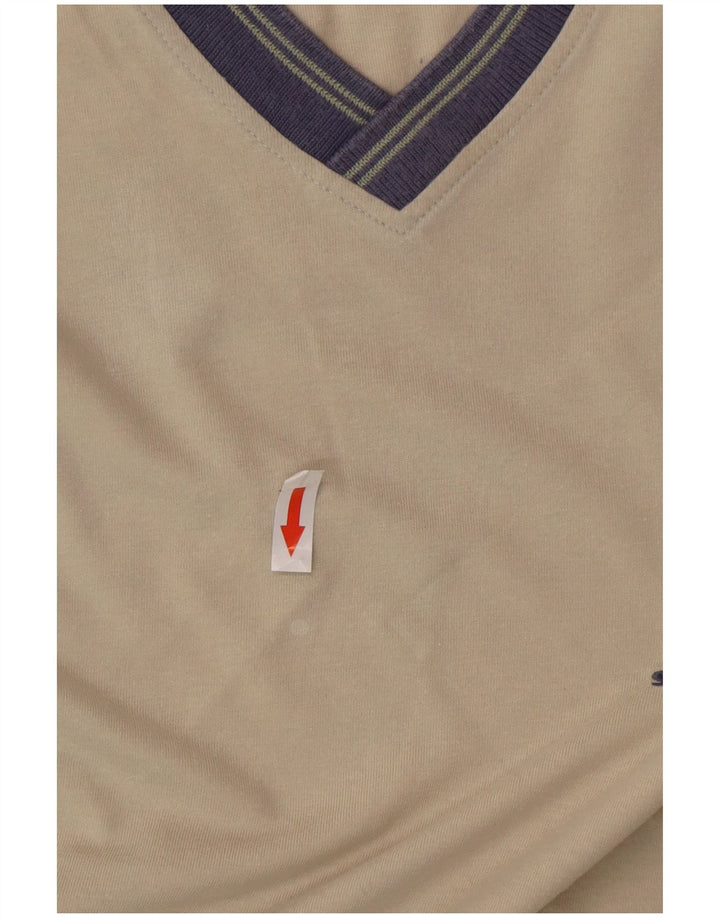 Tricou pentru bărbați Sergio Tacchini Top mare, bej, color block, bumbac