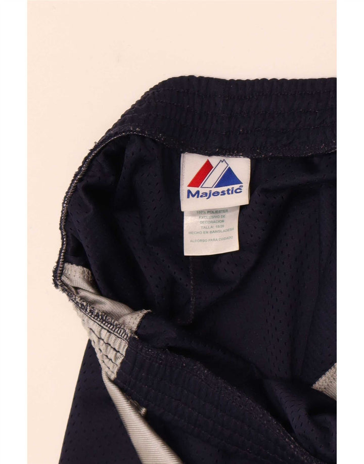Pantaloni scurți sport Majestic pentru bărbați, medii, albastru marin, poliester color bloc
