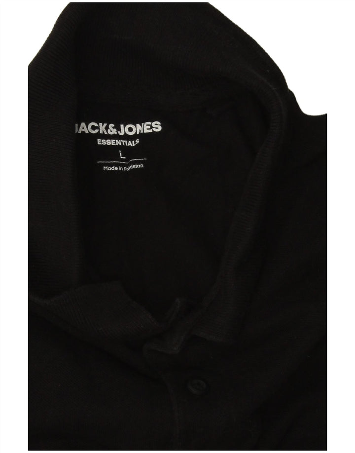 Tricou polo Jack & Jones pentru bărbați, mare, negru, bumbac