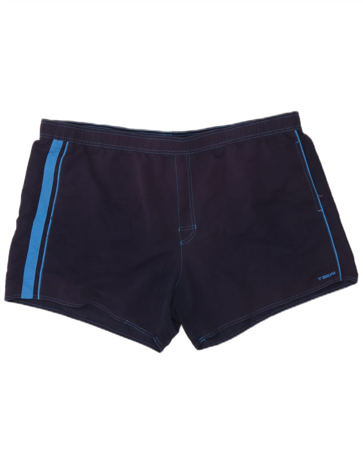 Pantaloni scurți de înot Brugi pentru bărbați 4XL, albastru bleumarin, poliester color bloc