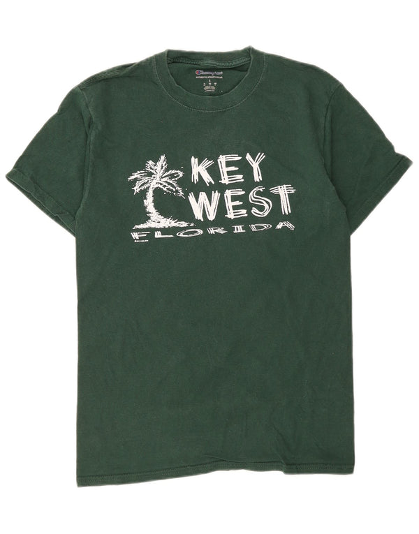 Tricou cu grafică Champion pentru bărbați Key West Top mic din bumbac verde