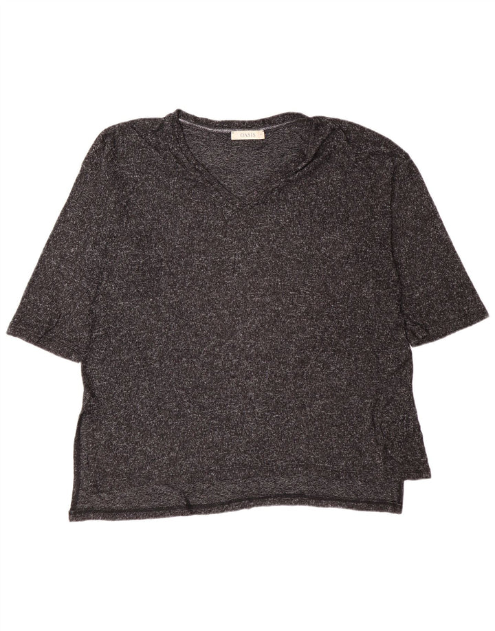 Oasis Tricou pentru femei Top UK 14 Medium Grey Flecked Viscose
